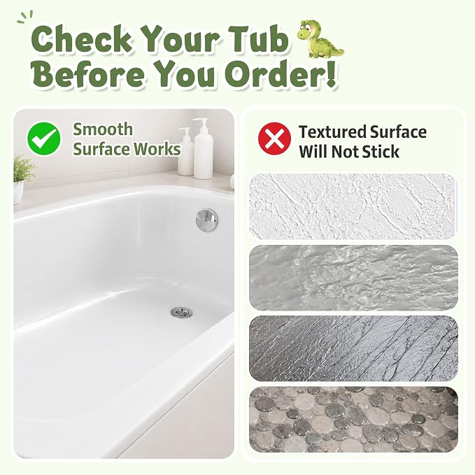 Baby Bath Mat for Tub Non Slip Kids, BPA Free Extra Long Bathtub Mat 40x16 with Drain Holes and 200 Suction Cups, Non Toxic Machine Washable Toddler Bath Mat, Eco-Friendly Certified