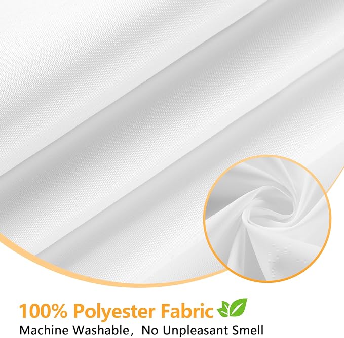 Seenus 72 x 60 inch Short Fabric Shower Curtain Liner with 3 Large Magnets, Waterproof Cloth Shower Liner Shorter, Neutral White 60'' Bathtub Curtain Lightweight Machine Washable