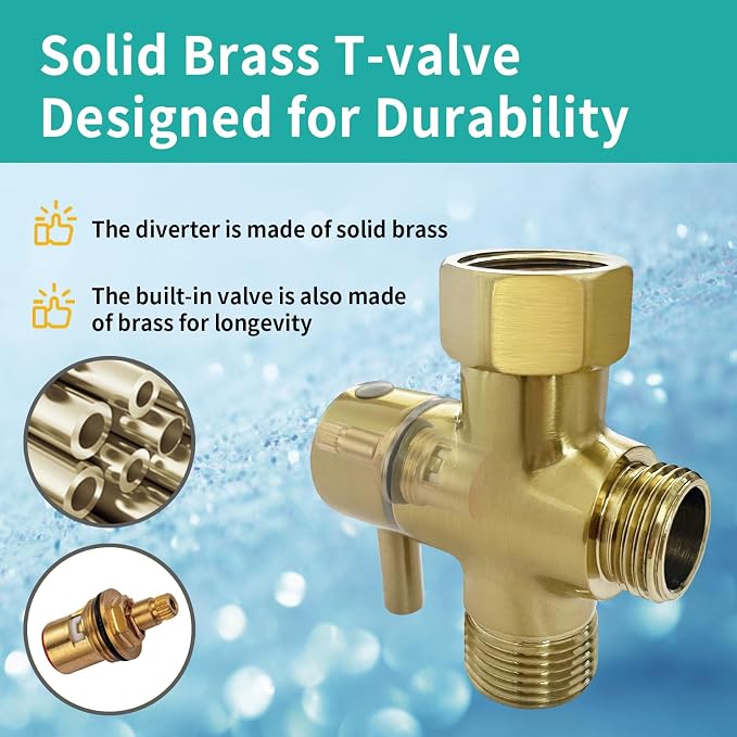BARROCK Bidet Sprayer for Existing Toilet, Advanced Handheld Ergonomic Jet Spray Set with Precision Water Pressure Control for Muslim Shower/Feminine Hygiene/Pet Cleaning, Brushed Gold