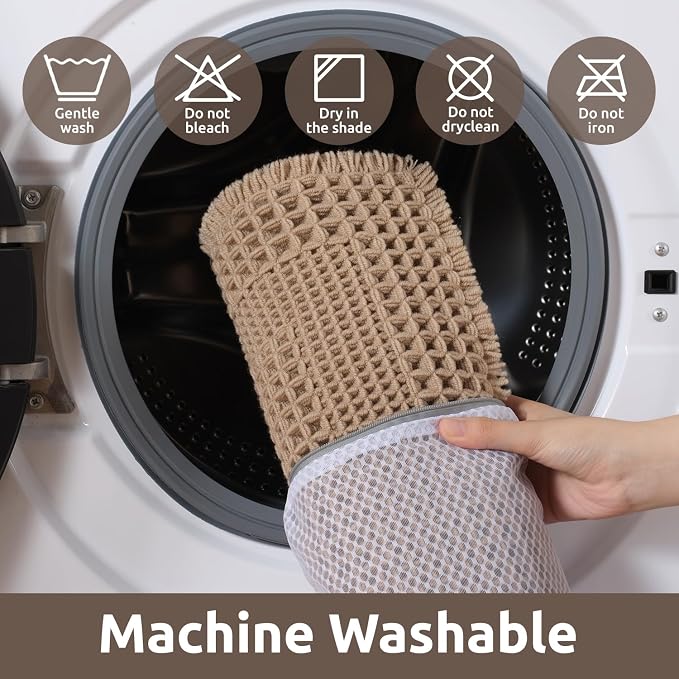AMOAMI Waffle Bath-Mat, Absorbent Bath Mats for Bathroom Non Slip, Machine Washable Bathroom Rugs with Tassels Ultra Soft Boho Bath Rugs for Floor 17''x24'' Beige