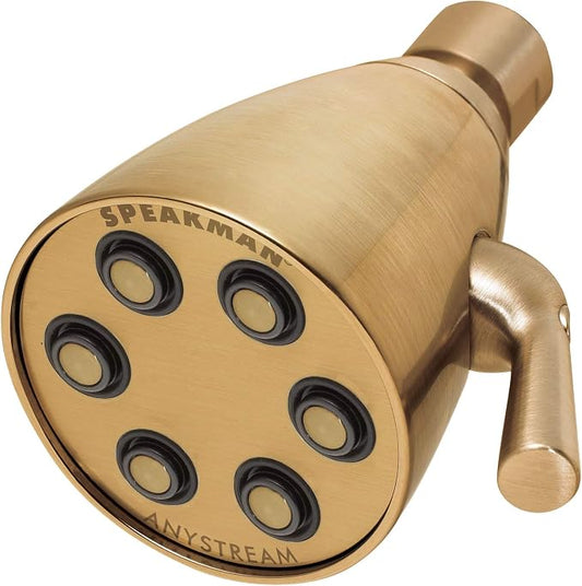 Speakman S-2252-BBZ Icon Anystream Multi-Function Adjustable Solid Brass Shower Head, 2.5 GPM, Brushed Bronze