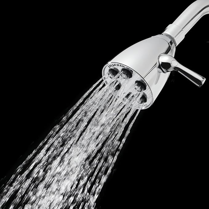 Speakman S-2252 Signature Icon Anystream Adjustable High Pressure Shower Head-2.5 GPM Solid Brass Replacement Bathroom Showerhead, Polished Chrome Finish