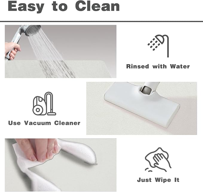 TYUU White Bath Mat, Bathroom Rugs Non Slip Washable Thin Absorbent Quick Dry Bath Mat Fits Under Door Bathroom Floor Mat Perfect for Bath, Shower, or Sink 16"x24" White