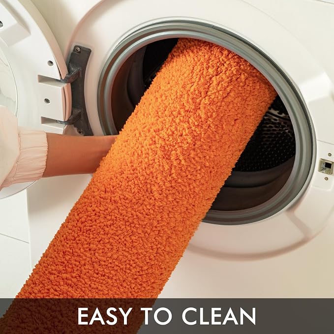MIULEE Fall Orange Bathroom Rugs Soft Microfiber Bath Mat 20x30 Inch | Absorbent, Non Slip, Quick Dry, Fluffy Bath Rugs for Bathroom Floor Tub Showers, Machine Washable
