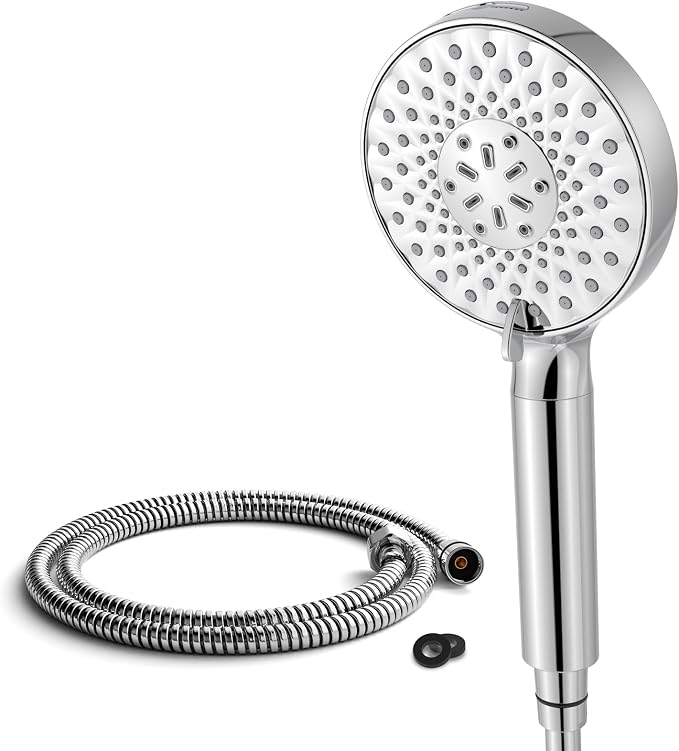 SR SUN RISE Filtered Shower Head with Handheld High Pressure 9 Spray Mode Showerhead Detachable Shower Head Water Softener Filters Beads for Hard Water Remove Chlorine 1 Filter Chrome