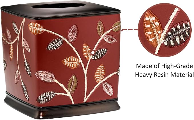 Resin Tissue Box Cover for Modern Home Decor - Minimalist Square Tissue Box Holder for Guest Room, Bedroom, Bathroom, Tabletop & Office - Durable and Aesthetic Tissue Holder, Aubury