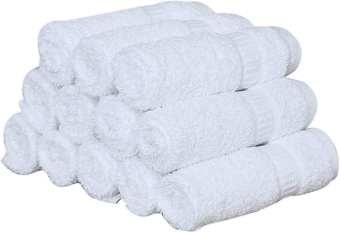 120 Pack Premium White Hand Towels 16x30 Inch - 100% Ring Spun Cotton Soft Absorbent & Quick Dry, Large Bathroom Hand Towel Perfect for Hotel, Salon,Gym & Spa (16 x 30, White - 120 Pcs)