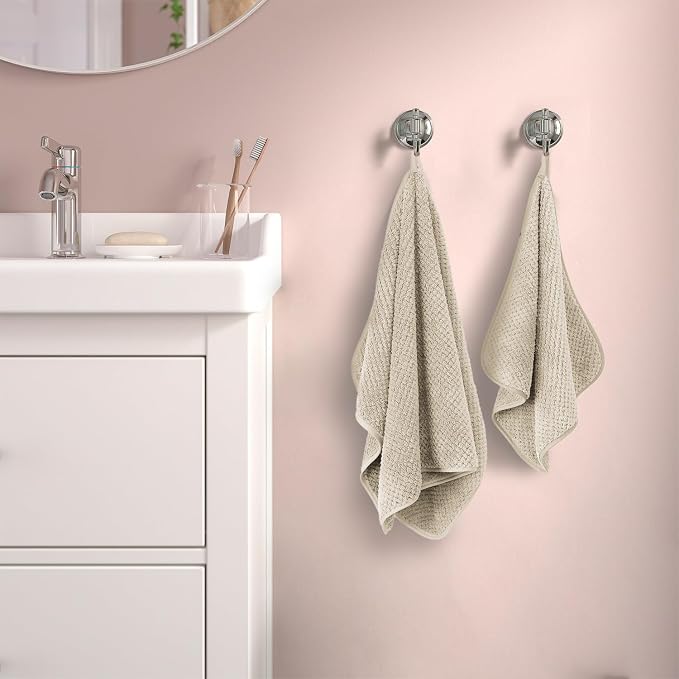 MaopaoBeauty 35X70 Inches Extra Large Bath Towels Sets of 4 for Bathroom Super Soft Quick Dry Bath Towels Hand Towels Washcloth Towels Microfiber Shower Towels for Women Daily Use (Khaki, 4 Piece)