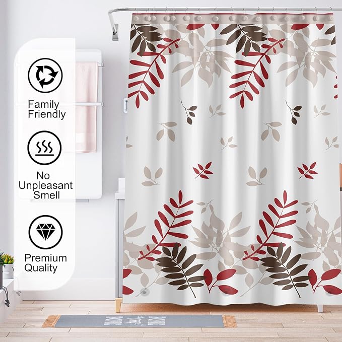 TIKABC Shower Curtain Liner, 4G PEVA Shower Liner, Plastic Waterproof Shower Curtains, 72x72 inch with Grommet Holes 3 Magnetic Weights