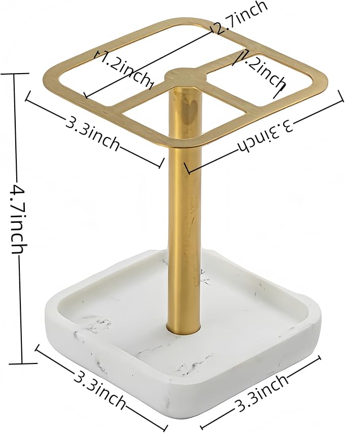 Gold Toothbrush Holder for Bathrooms - Practical Toothbrush Holders with Storage Design Space-Saving Organizer for Bathroom