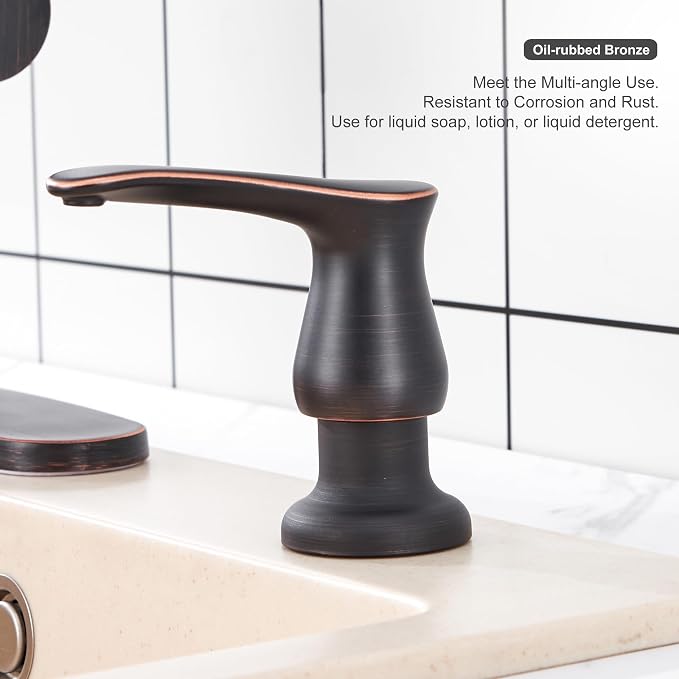Kitchen Sink Soap Dispenser Oil Rubbed Bronze, G086ORB-G | Under Sink Soap Dispenser with 40" Silicone Extension Tube, Say Goodbye to Frequent Refills