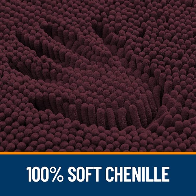 OLANLY Large Bathroom Rugs 44x32, Extra Soft Absorbent Chenille Bath Rugs | Black Cherry, Quick-Drying Rubber Backing, Washable Bath Mat for Bathroom Floor, Tub and Shower, Home Decor Accessories