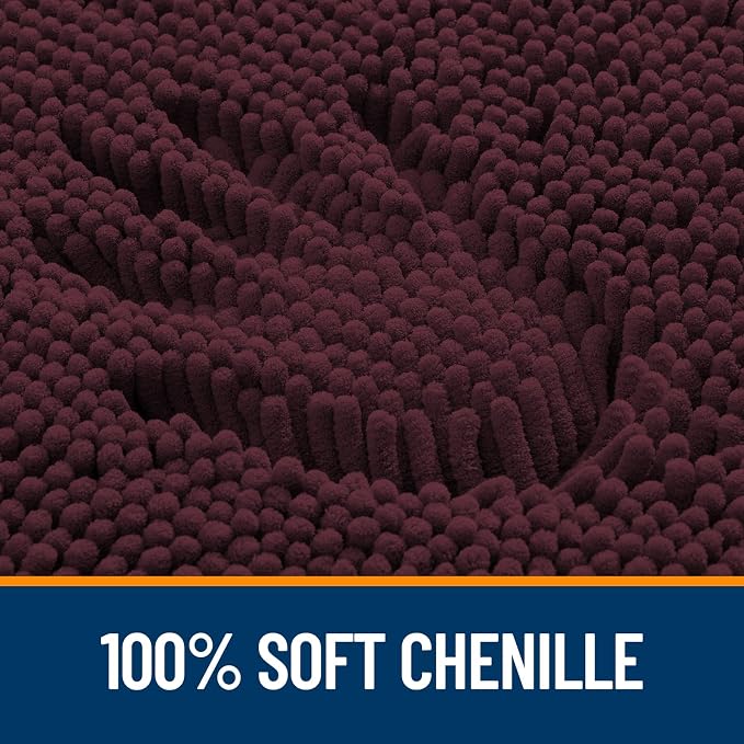 OLANLY Bathroom Rugs 30x20, Extra Soft Absorbent Chenille Bath Rugs | Black Cherry, Quick-Drying Rubber Backing, Washable Bath Mat for Bathroom Floor, Tub and Shower, Home Decor Accessories