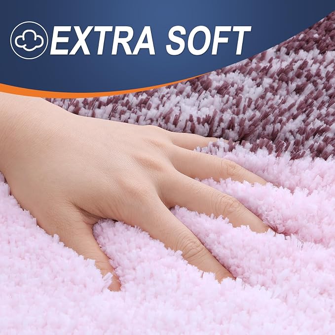 OLANLY Bathroom Runner Rug 44x24, Extra Soft Absorbent Microfiber Bath Rugs | Mauve, Non-Slip Quick-Drying Rubber Backing, Machine Washable Long Bath Mat for Floor, Tub and Shower, Home Decor Accessories