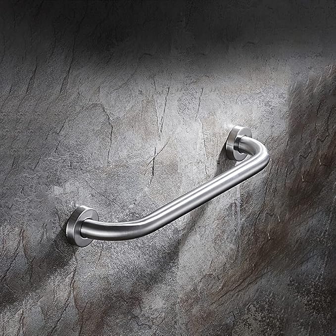 Stainless Steel Bathroom Safety Shower Grab Bar, Anti Slip Bathtubs Grab Bars,Toilet Assist Saft Handle Handrail ADA Compliant 500lbs for Handicap Elderly Senior (Brushed, 12 Inches 2 Pack)