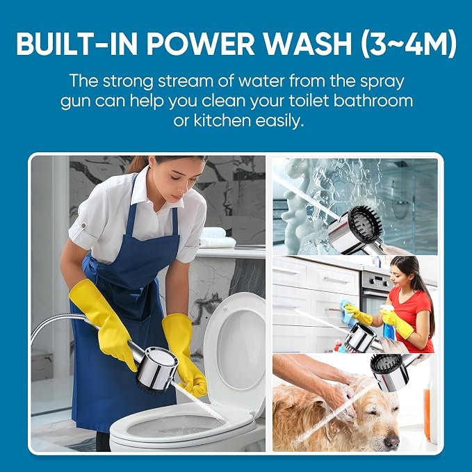 Filtered Shower Head with Handheld, 5 Spray Mode Showerhead with Filters | Cobbe Filtered Shower Head with Handheld Built-in Power Wash - Remove Chlorine - Reduces Dry Itchy Skin, Chrome