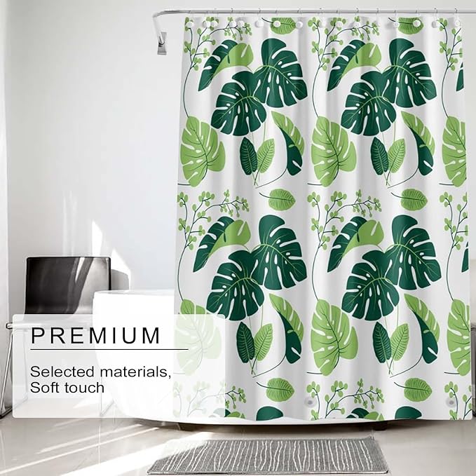 TIKABC Shower Curtain Liner, 4G PEVA Shower Liner, Plastic Waterproof Shower Curtains, 72x72 inch with Grommet Holes 3 Magnetic Weights