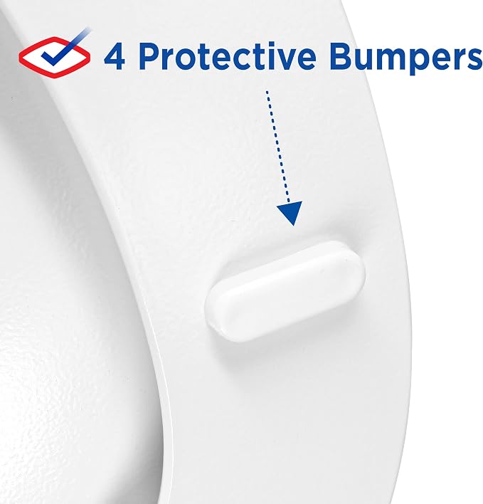 Clorox Round Wood Toilet Seat with Easy-Off Hinges-Wiggle Free Design ‎16.54 x 16.5 x 0.99 inches