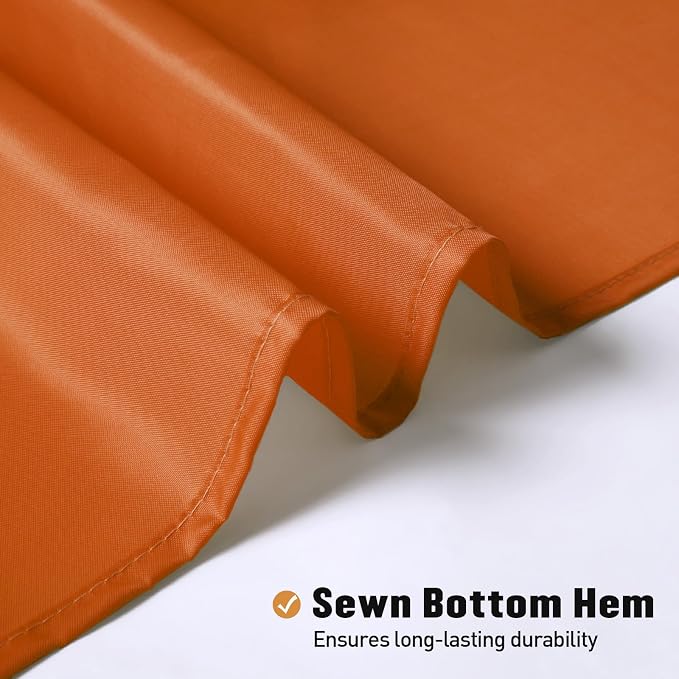 MitoVilla Burnt Orange Long Fabric Shower Curtain Liner, Soft & Lightweight Shower Curtain Liner for Hotel, Machine Washable, Waterproof, 72x78 Inch