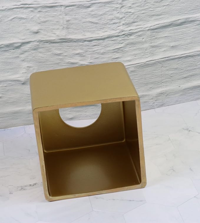 Hymmah Matte Gold Square Tissue Box Cover Holder,Bathroom Accessories Decor Unique Design Tissue Box Cover for Bathroom Vanity Counter Tops for Bedrooms and Living Room