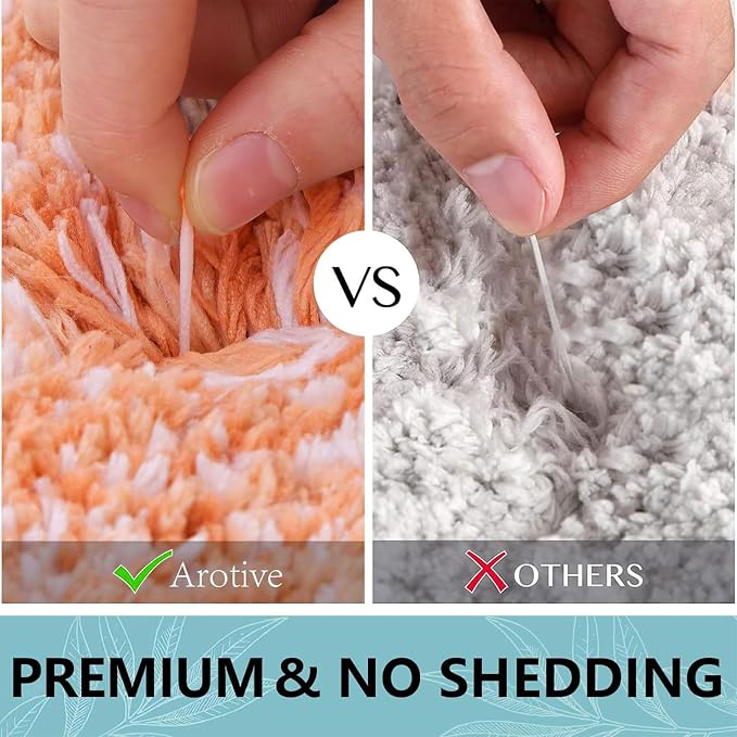Arotive Microfiber Bathroom Rugs, Shaggy Soft Absorbent Bath Rug, 70x24 | Orange, Rubber Backing Thick Plush Machine Washable Dry Bath Mats for Bathroom, Tub and Shower, Rectangular