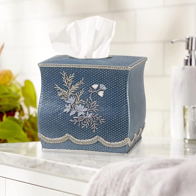 Resin Tissue Box Cover for Modern Home Decor - Minimalist Square Tissue Box Holder for Guest Room, Bedroom, Bathroom, Tabletop & Office - Durable and Aesthetic Tissue Holder, Capri