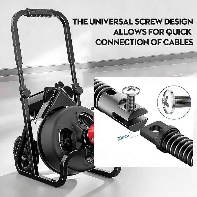 10-Piece Drain Snake Drill Attachment, Cutters Tackle Any Clog with Precision, Compatible with 50FT/75FT/100FT AC Drain Cleaning Machine,Suitable for 5/16-inch to 3/4-inch Drain Snake Cable