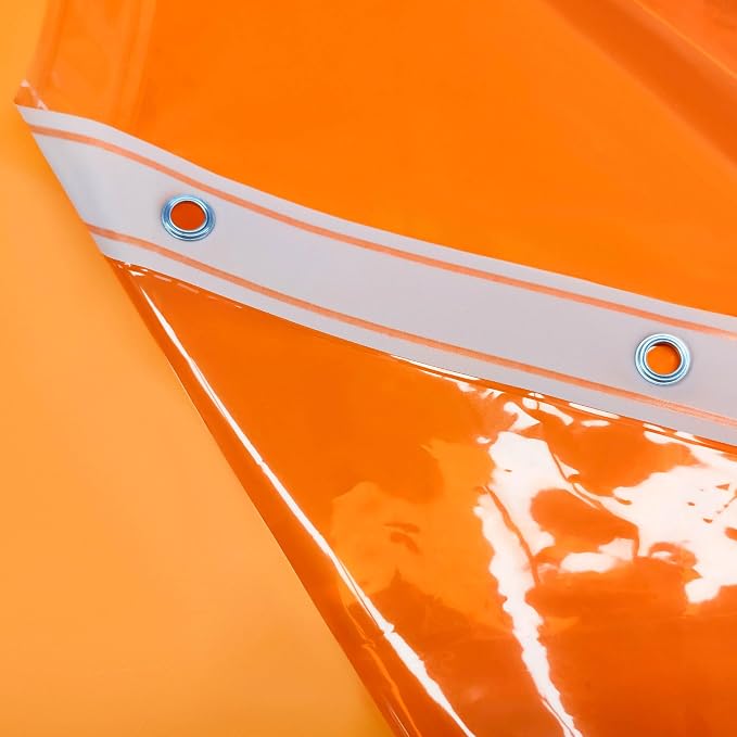 Barossa Design Clear Orange Long Shower Curtain Liner 72x78 | Waterproof PEVA, 3 Bottom Magnets, Metal Grommets, Lightweight Plastic Shower Liner 72 x 78 Inches Height for Bathroom/Tub