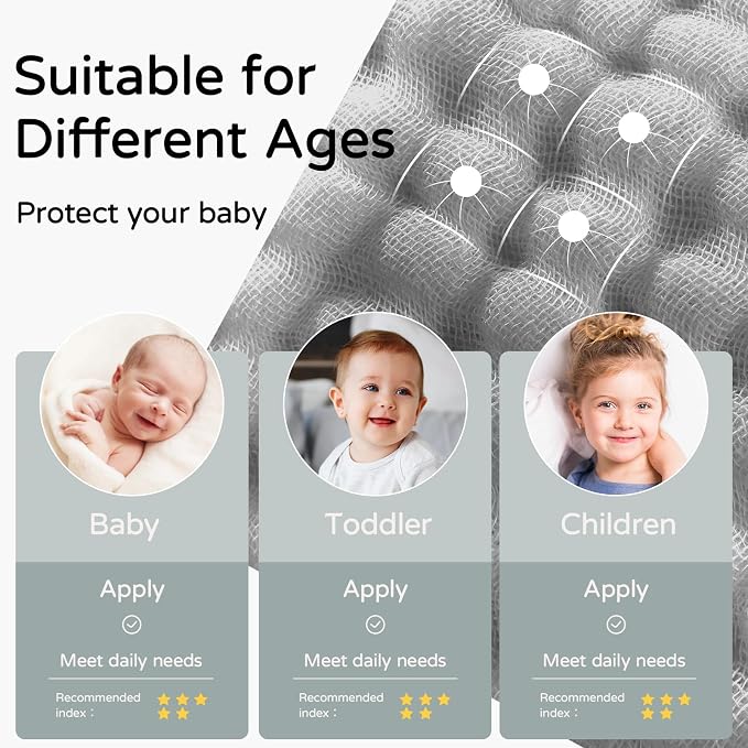 Yoofoss Hooded Baby Towels for Newborn 2 Pack 100% Muslin Organic Cotton Baby Bath Towel with Hood for Babies, Infant, Toddler and Kids, 32x32Inch, Soft and Absorbent Newborn Essential,Grey Flower