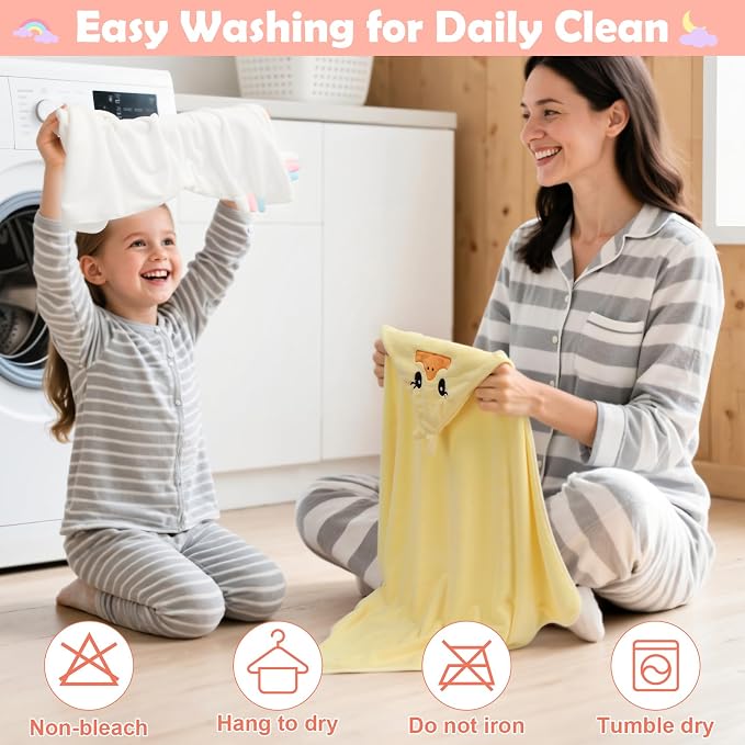 12 PCS Baby Bath Towels Set, Baby Towels for Newborn Bath Essentials Gifts | Animal Hooded, Thick Soft Absorbent, 4 Baby Towels & 8 Washcloths for Girl Boy Toddlers (Elephant, Unicorn, Duck, Rabbit)