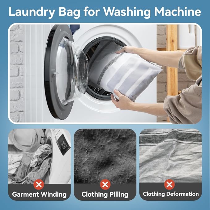 9Pcs Mesh Laundry Bags for Delicates, Laundry Bags Mesh Wash Bags,Lingerie Bags for Washing Delicates, Garment Bag for Washing Machine (3 Large,3 Medium,3 Small)