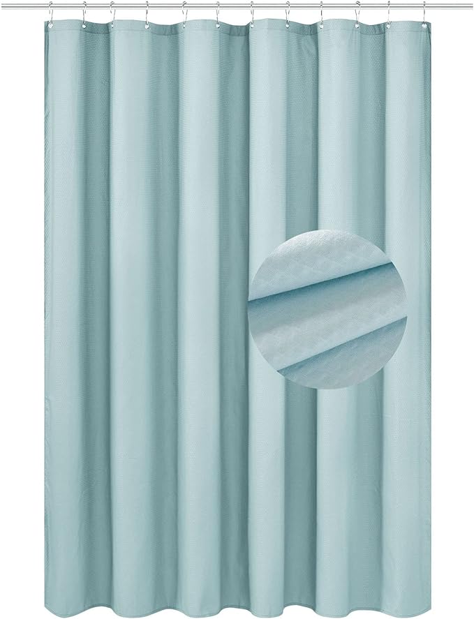 Barossa Design Soft Microfiber Fabric Shower Liner or Curtain Blue | Hotel Quality, Machine Washable, Water Repellent 70W x 72H Lightweight Cloth Shower Curtain for Bathroom/Tub