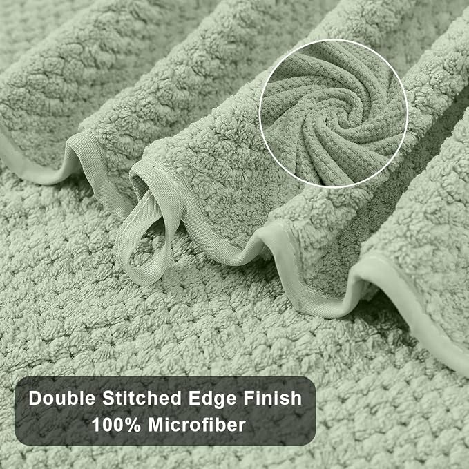 Extra Large Bath Towels Set 35x70 Inches - Green Luxury 600 GSM Oversized Bath Sheet Towel,Ultra Soft Microfiber - Quick Dry,Highly Absorbent Shower Towels Spa Hotel Bathroom Towel Set (4-Pack)