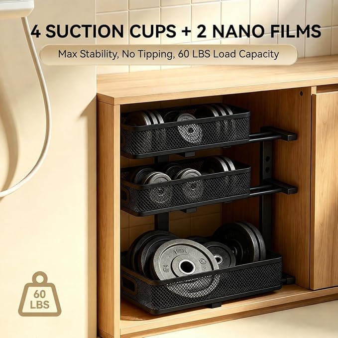 1 Pack 3 Tier Under Sink Organizer, Height Adjustable Heavy Duty Metal Under Cabinet Drawer Pull Out Shelf with Smooth Silent Sliding Design, Organizer and Storag Rack for Kitchen, Bathroom, Black