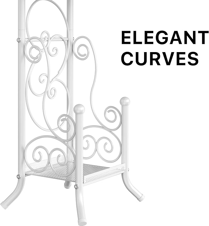 Simple Houseware English Style Toilet Paper Stand Holder w/Woodtop, White | 4 Paper Rolls, 8.5" x 8.75" x 29.2"