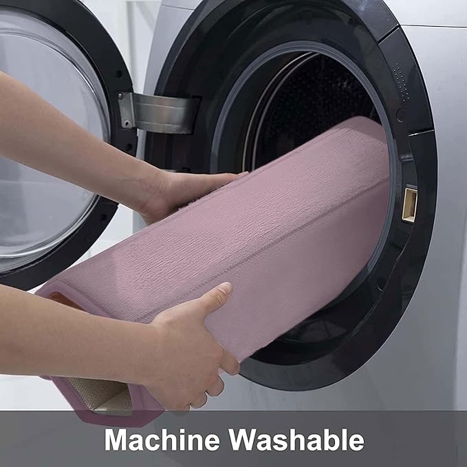 Buganda Memory Foam Bath Mat 70 x 24, Ultra Soft Absorbent Bathroom Rugs | Mauve, Machine Washable Quick Dry Bath Mats for Bathroom Floor, Shower and Tub, Home Decor Accessories