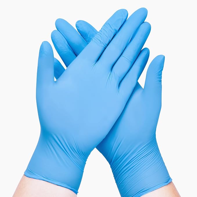 SwiftGrip Disposable Nitrile Exam Gloves, Blue, Latex Free, Medical Gloves for Cleaning, Food-Safe, Powder Free, Non-Sterile