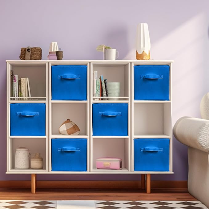 ShellKingdom Storage Bins, Foldable Fabric Storage Cubes And Cloth Storage | Storage Organizer For Closet And Toys, 10.5x10.5x11 INCH, 2 Pack (Royal Blue)