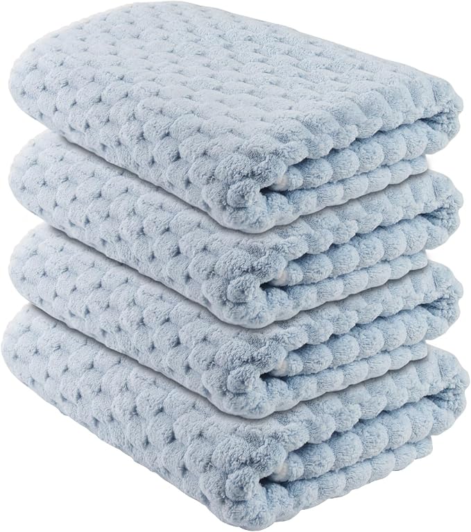Bath Towel Large,55 x 27 Inches,Ultra Soft and Breathable Bathroom Towel, Lint-Free, Quick Dry,Skin-Friendly and Lightweight,Perfect for Bathroom, Shower, Gym and Beach (4, Blue)