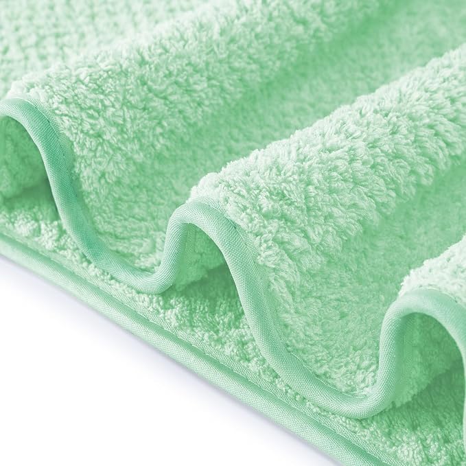 MaopaoBeauty 6 Pack Washcloth Set, Waffle Washcloth Towels Set, Microfiber Super Soft Highly Absorbent, Sturdy Quick Drying Towels for Bathroom, Gym, Sports, Yoga, Green