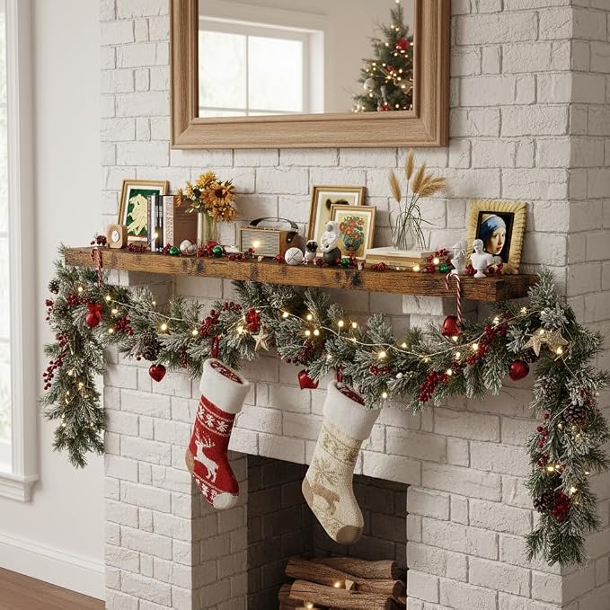 Vivelove Deep Floating Shelves 72x12” Set of 1, Rustic Brown | Easy Install With Hardware, 2" Thick, Invisible Brackets, Wall Mounted, No Sagging, For Any Room
