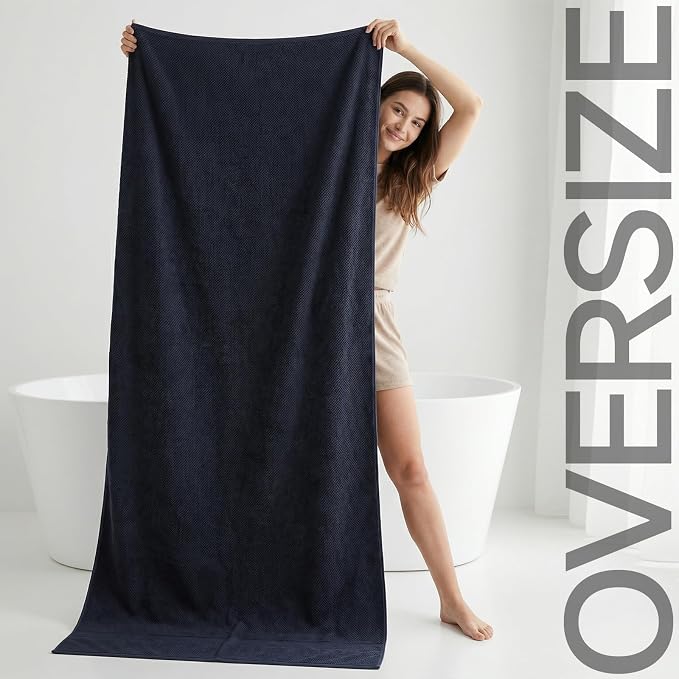 REDKISS Pack of 2 Jumbo Bath Sheets, 40 x 80 Inches Microfiber Bath Towels for Bathroom, Extra Large & Lightweight, Quick-Dry, Super Soft & Highly Absorbent, Perfect to Wrap Yourself in, Black