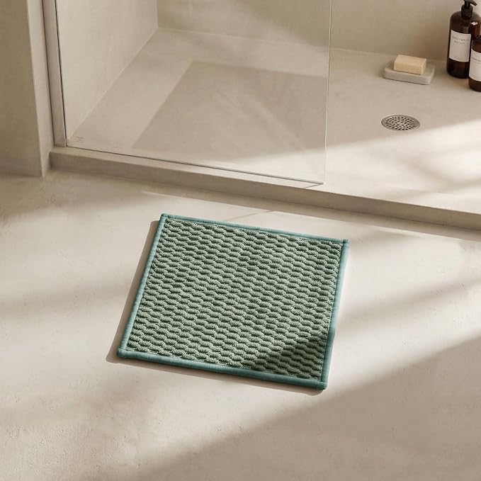 Triohero Small Bathroom Rugs Non Slip Washable Bath Rugs Super Absorbent Bathroom Rug Thin Quick Dry Low Pile Bath Mats, Sage Green 12"x12"