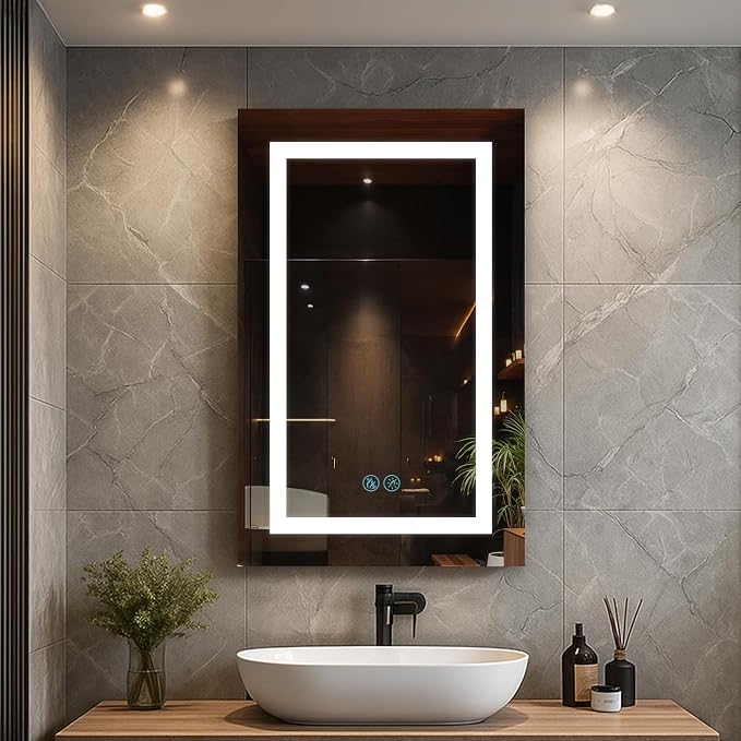 BLOSSOM Recessed or Surface LED Lighted Mirror Medicine Cabinet with Lights, LED Medicine Cabinet with Defogger (20x32/Right Hinge) | Bathroom Storage Cabinet, Medicine Cabinets Organizer, Vanity Mirror with Storage, Recessed/Surface Mount, Adjustable ...