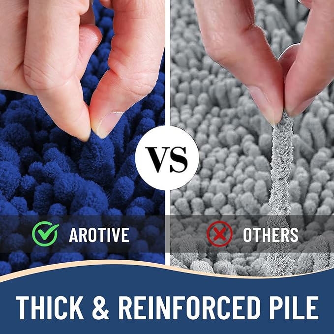 Arotive Bathroom Rugs Mat 36x24, Soft Absorbent Chenille Shaggy Bath Mat | Royal Blue, Machine Wash Dry, Bath Rugs for Bathroom Floor, Tub and Shower, Home Decor Accessories