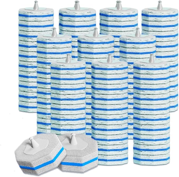 Hohoky 100pc Bulk Toilet Brush Refills - Disposable Toilet Brush Replacement Heads, Pack for Household Cleaning Bathroom cleaners Compatible Heads,washroom mats Cleaning System,Clean Refill Pads.