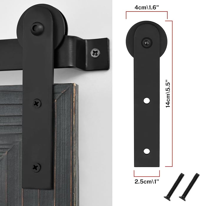 COGOOD Farmhouse Bathroom Mirrors for Over Sink - 30 x 22 Black | Rustic Barn Door Wood Framed Vanity Mirror for Entryway, Living Room, Bedroom, Dresser Wall Decor