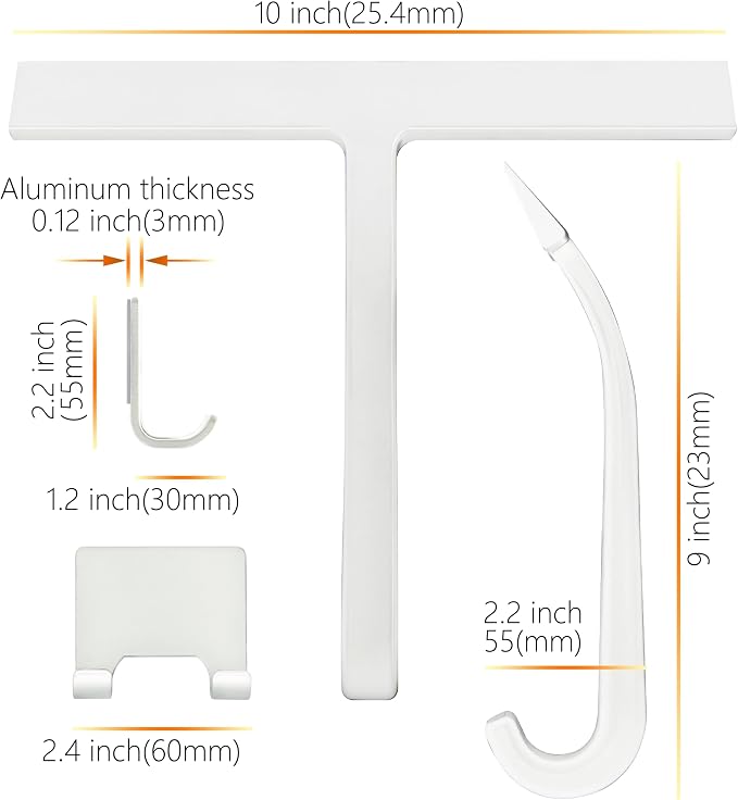 10" One-Piece Silicone Squeegee, Shower Window Car White