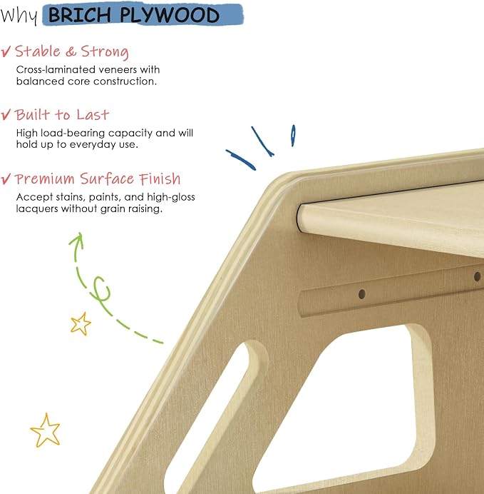 Harwaya 2 Step Stool for Toddlers Bathroom Sink, Kids Step Stool for Toilet Potty Training, Baby Child Toddler Stepping Ladder with Handles for Kitchen Counter Bedroom Nursery Bed (Natural Wood)