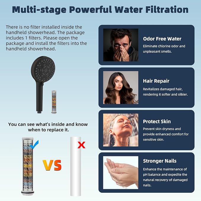 Hibbent All Metal Shower Head, 10'' High Pressure Rainfall Shower Head, Handheld Showerhead Combo with 12'' Adjustable Extension Arm, 10-Spray, 71'' Hose, Shower Holder, Oil Rubbed Bronze